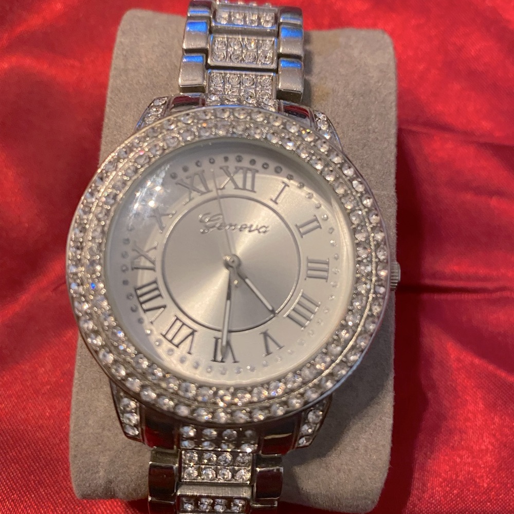 Silver Geneva watch
